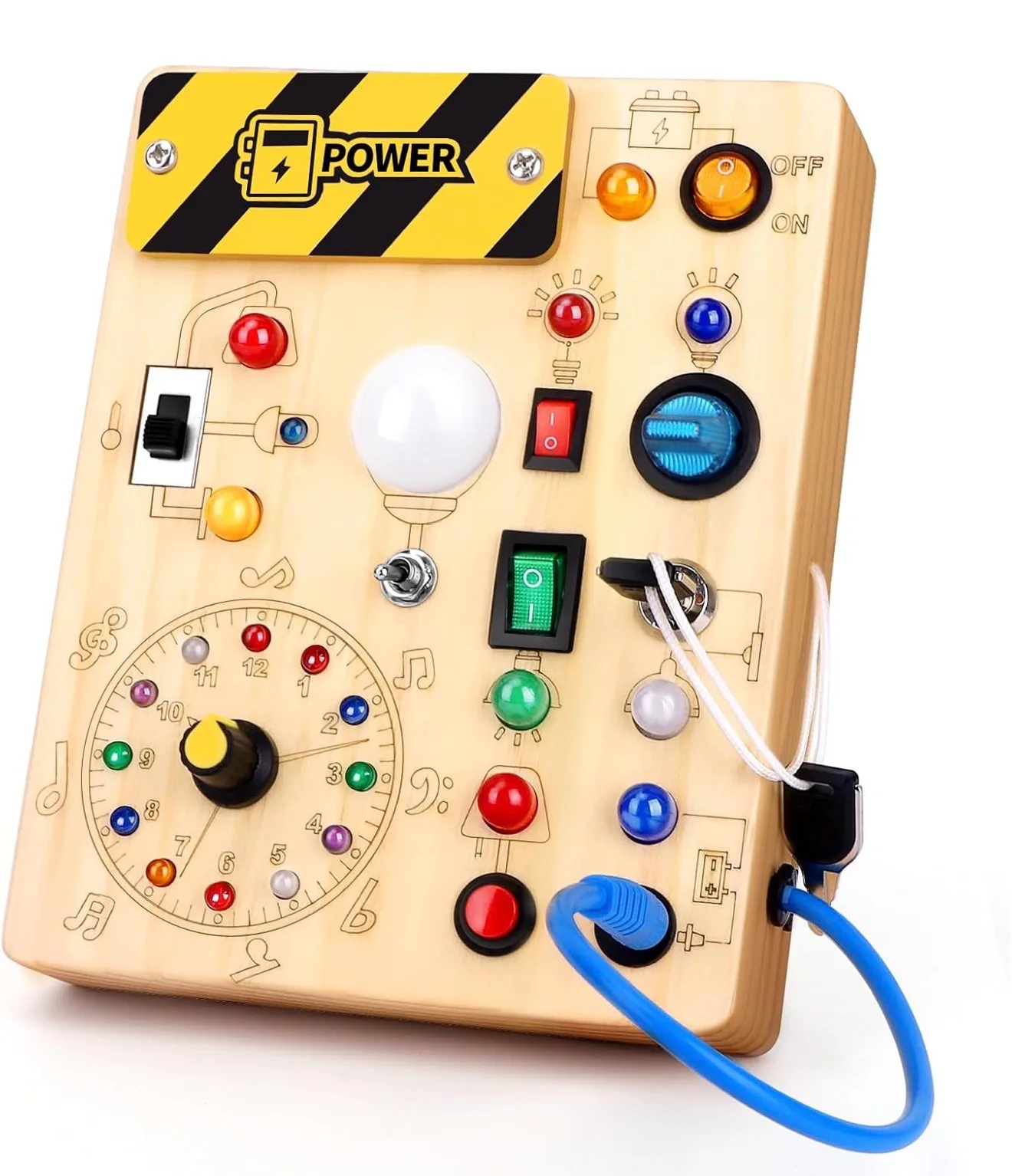 Grarain Busy Board for Toddlers - Montessori Educational Toy for 1-3 Year Old Boys & Girls | Travel-Friendly Sensory Learning Activity | Ideal for Kids with Autism(Clocks Busy Board) : Toys & Games