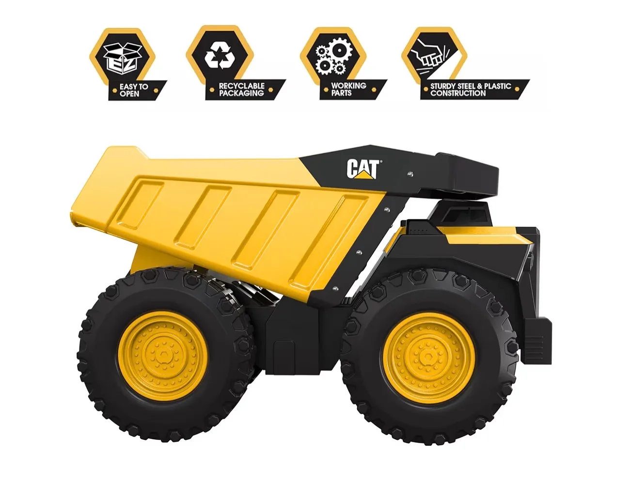 Mighty Steel Dump Truck - Sturdy Steel & Plastic Construction - Real Working Dump Bin - Ideal for 3+ Yr Olds -Built to Last, Yellow